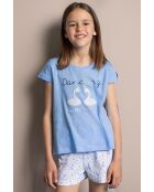 Blauer Kurzarm-Pyjama von Dancing With Swans