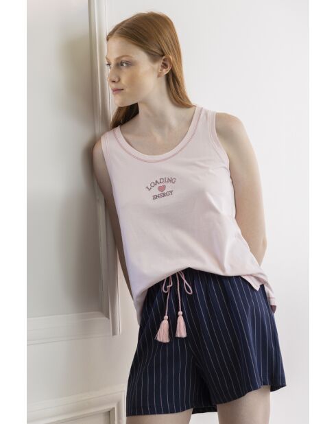 Loading Energy rosafarbener ärmelloser Pyjama