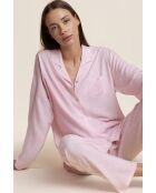 Set pigiama rosa aperto a maniche lunghe