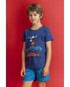 Blauer Kurzarm-Pyjama Disney Ride The Wave