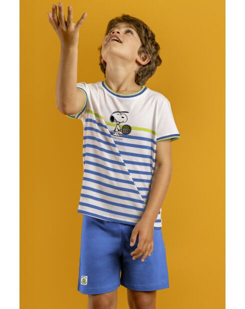 Pyjamas de tennis à manches courtes Peanuts bleu