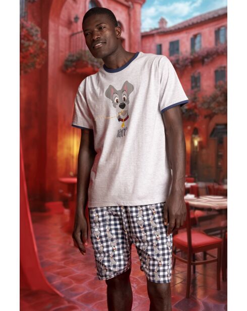 Pigiama blu a maniche corte Disney La Belle et le Tramp