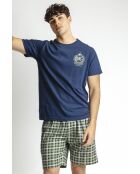 Lois pyjama met korte mouwen en marineblauwe bescherming