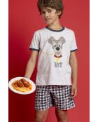 Blauer Kurzarm-Pyjama von Disney La Belle et le Tramp