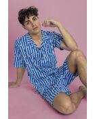 Stitch Waves Disney blauwe open pyjama met korte mouwen