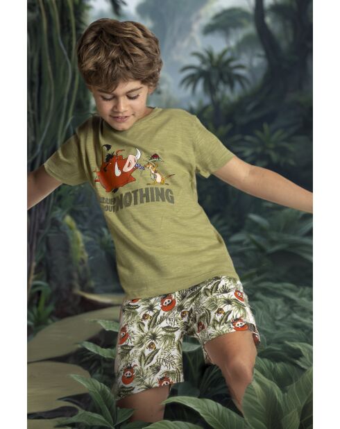 Pyjama manches courtes Rudder & Pumbaa Disney kaki