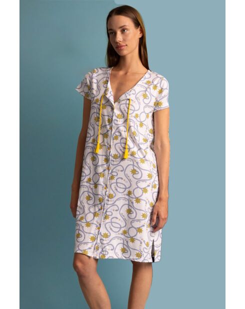 Robe à manches ouvertes style marin bleu