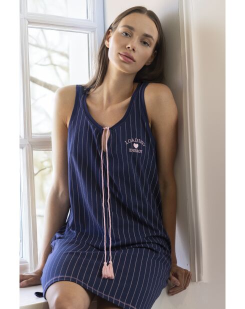 Stay At Home Loading Energy Nachthemd, ärmellos, marineblau