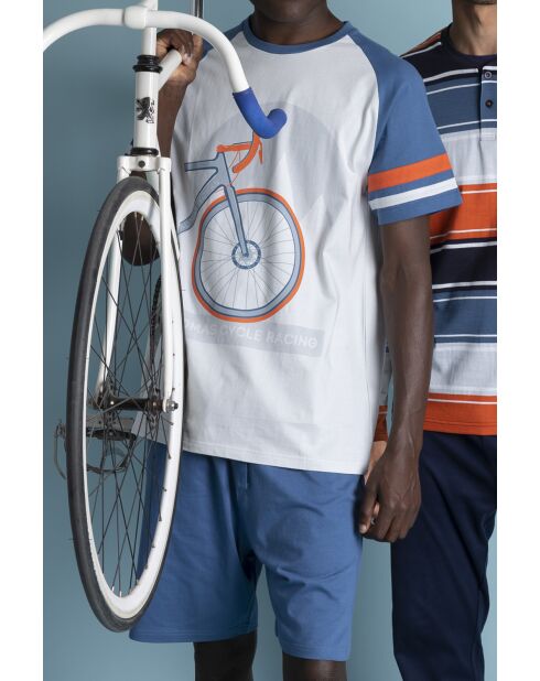 Pigiama da ciclismo a manica corta grigio