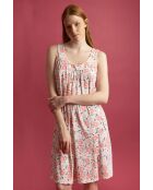 Robe à manches tombantes rose pivoine saumon