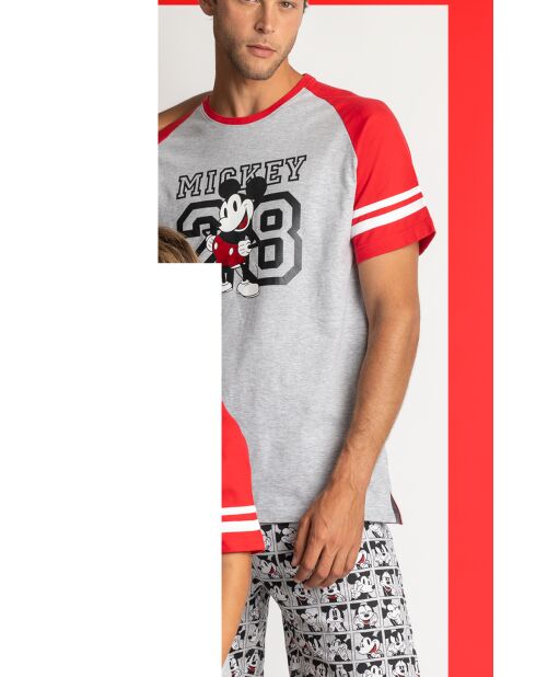 Mickey Mouse Disney Jaspisgrauer Kurzarm-Pyjama