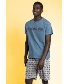 Pigiama da corsa a manica corta blu Diver