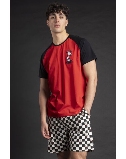 Pigiama a maniche corte rosso Peanuts Skate Is Not A Crime