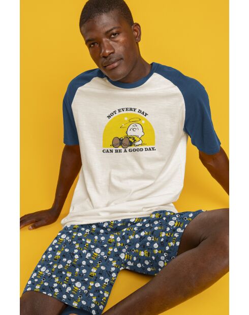 Nicht jeder Tag kann ein guter Tag sein, blauer Kurzarm-Pyjama