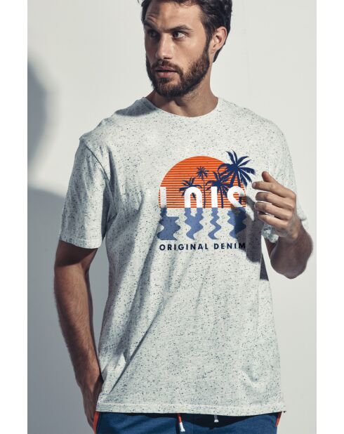 Wit strandshirt met korte mouwen Lois