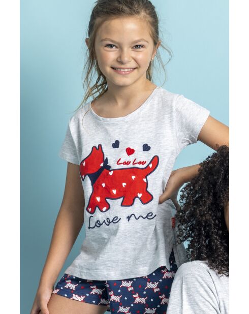 Pyjama à manches courtes Lou Lou Love Me jasper gris