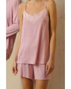 Pigiama a spalla in raso con petali