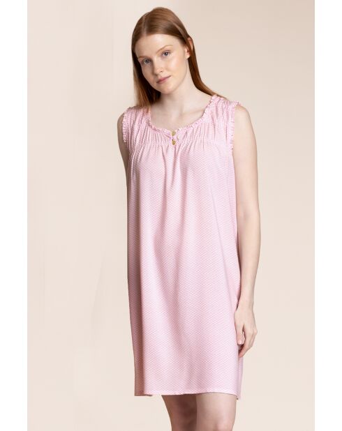 Camicia da notte classica rosa senza maniche