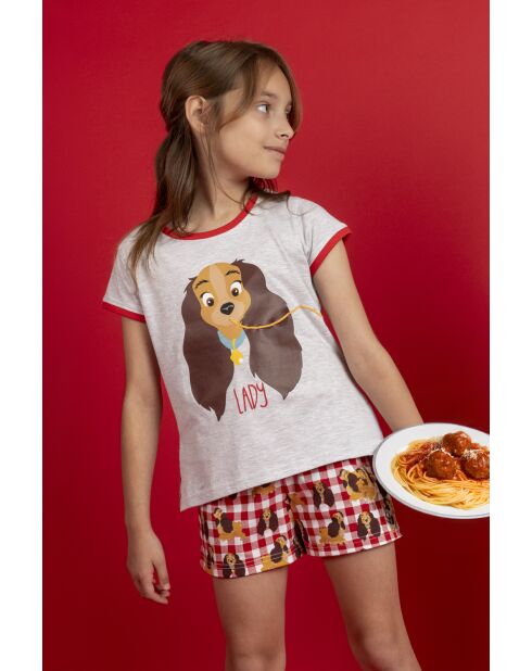 Pyjama à manches courtes Disney La Belle et le Clochard rouge