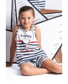 Peanuts Sail With Me ärmelloser Pyjama, marineblau
