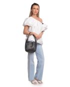 Bolso Elisabetta de piel negra - 20,5x21x8 cm