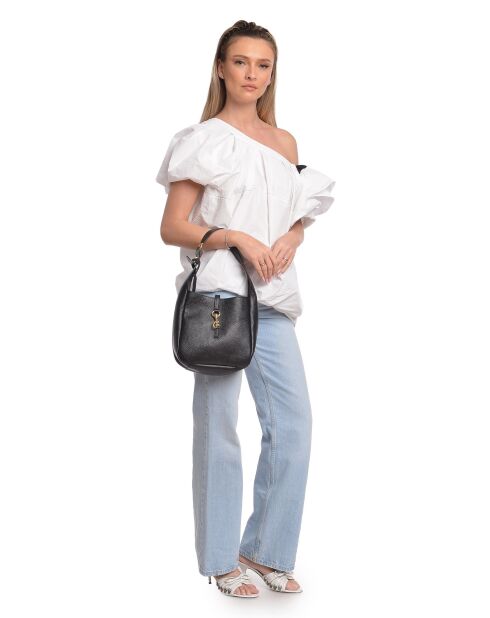 Bolso Elisabetta de piel negra - 20,5x21x8 cm