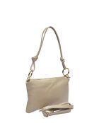 Sac bandoulière en cuir Ophélie boue - 16x25cm