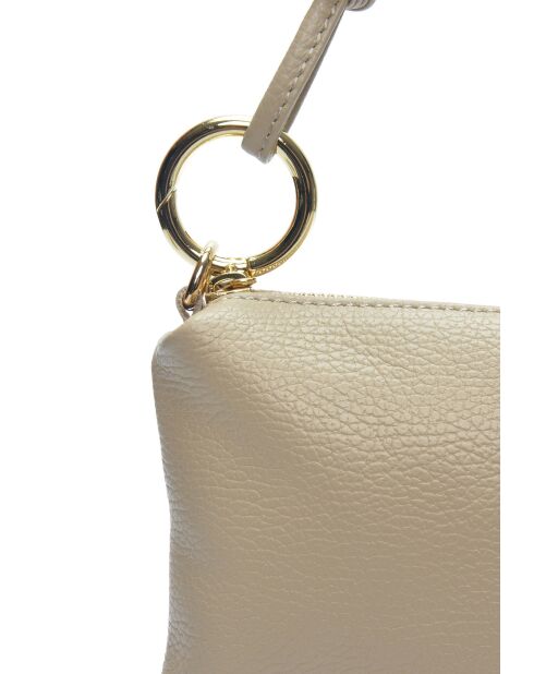 Sac bandoulière en cuir Ophélie boue - 16x25cm