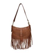 Bandolera Mathilda de piel coñac - 16x25,5 cm