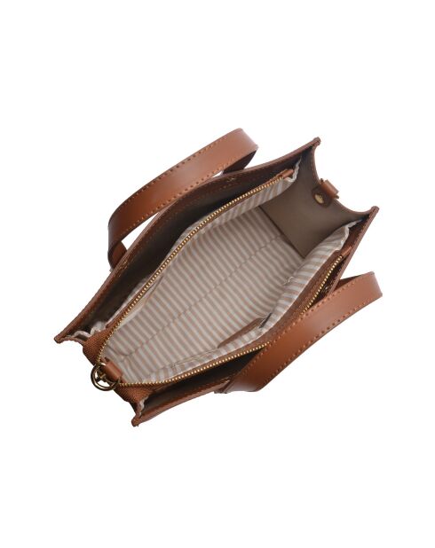 Bolso Emmy de piel coñac - 22x28x8 cm