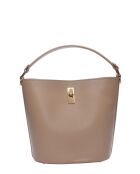 Bolso Angelina de piel color barro - 23x22,5x15 cm