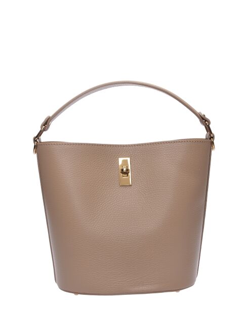 Bolso Angelina de piel color barro - 23x22,5x15 cm