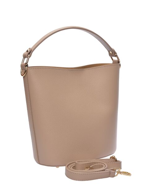 Bolso Angelina de piel color barro - 23x22,5x15 cm