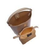 Bolso Angelina de piel color barro - 23x22,5x15 cm