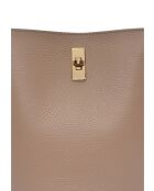 Bolso Angelina de piel color barro - 23x22,5x15 cm