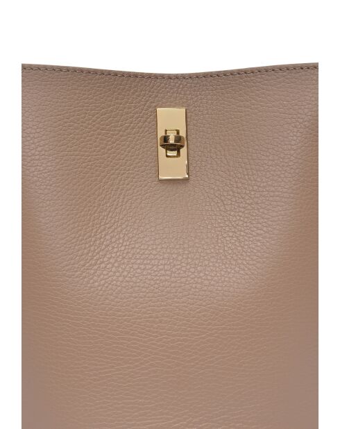 Bolso Angelina de piel color barro - 23x22,5x15 cm