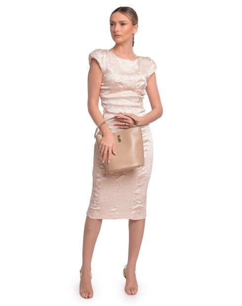 Bolso Angelina de piel color barro - 23x22,5x15 cm