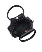 Noa schwarze Lederhandtasche - 16x22x12 cm