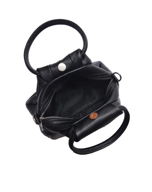 Bolso Noa de piel negra - 16x22x12 cm