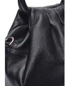 Noa schwarze Lederhandtasche - 16x22x12 cm