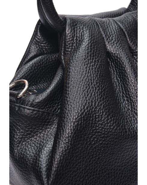 Bolso Noa de piel negra - 16x22x12 cm