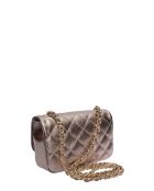 Bolso de hombro Inès en piel color bronce - 12x19,5x5 cm