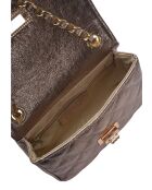 Bolso de hombro Inès en piel color bronce - 12x19,5x5 cm