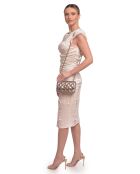 Bolso de hombro Inès en piel color bronce - 12x19,5x5 cm