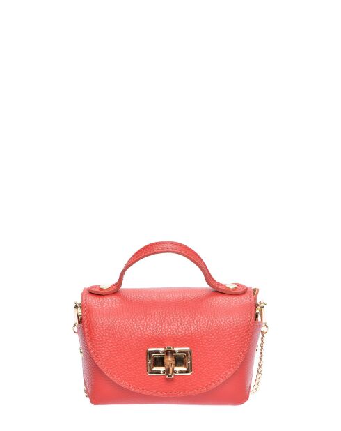 Borsa a tracolla Delphine in pelle rossa - 13x19x9 cm