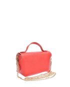 Delphine rote Schultertasche aus Leder - 13x19x9 cm