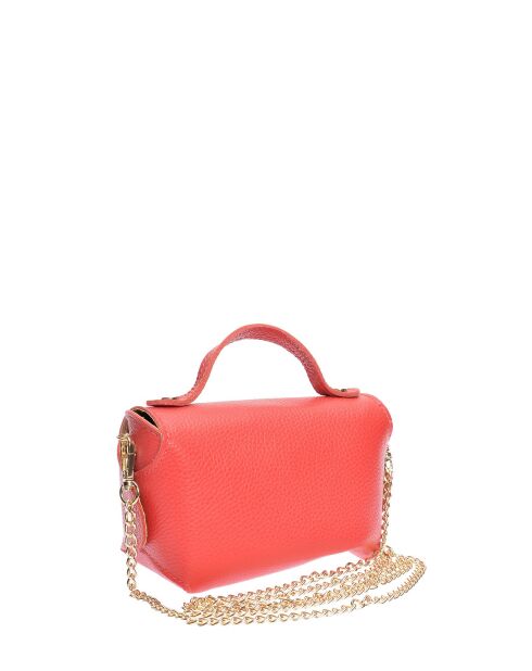 Borsa a tracolla Delphine in pelle rossa - 13x19x9 cm