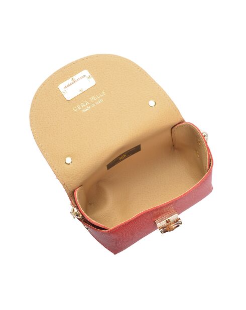 Borsa a tracolla Delphine in pelle rossa - 13x19x9 cm