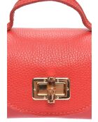 Delphine rote Schultertasche aus Leder - 13x19x9 cm