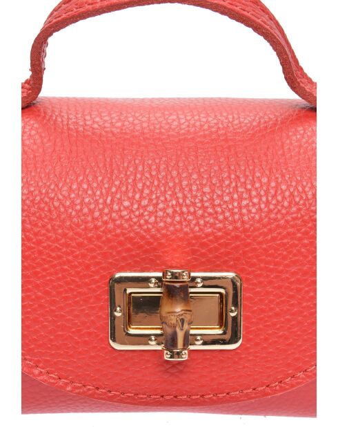 Borsa a tracolla Delphine in pelle rossa - 13x19x9 cm